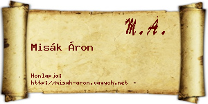 Misák Áron névjegykártya